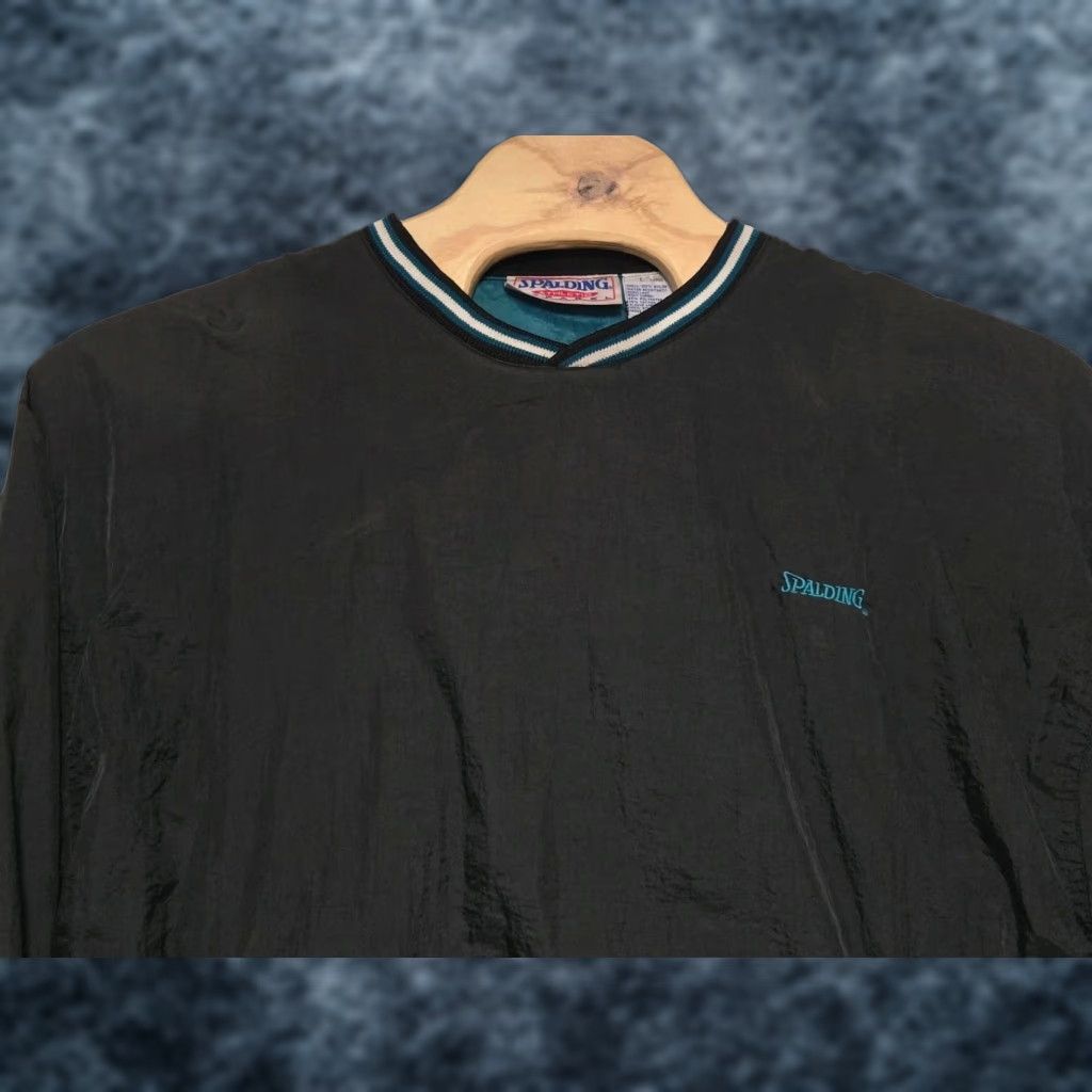 Spalding VINTAGE Spalding Windbreaker Jacket Mens Large Black 1990s Size US L / EU 52-54 / 3 - 1 Thumbnail