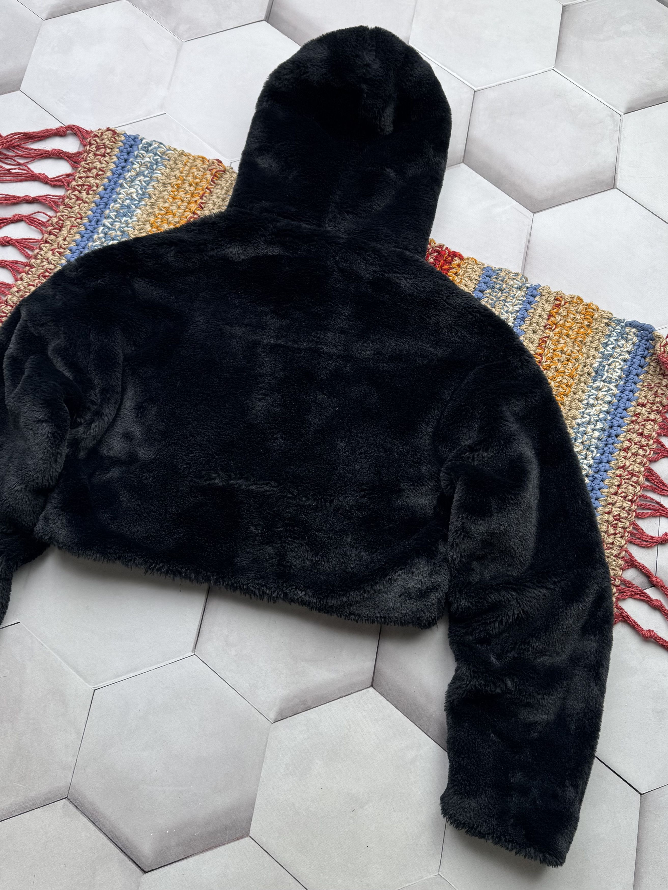 Vintage Vintage Cropped Faux Fur Hooded Jacket (E4) Size M / US 6-8 / IT 42-44 - 7 Thumbnail