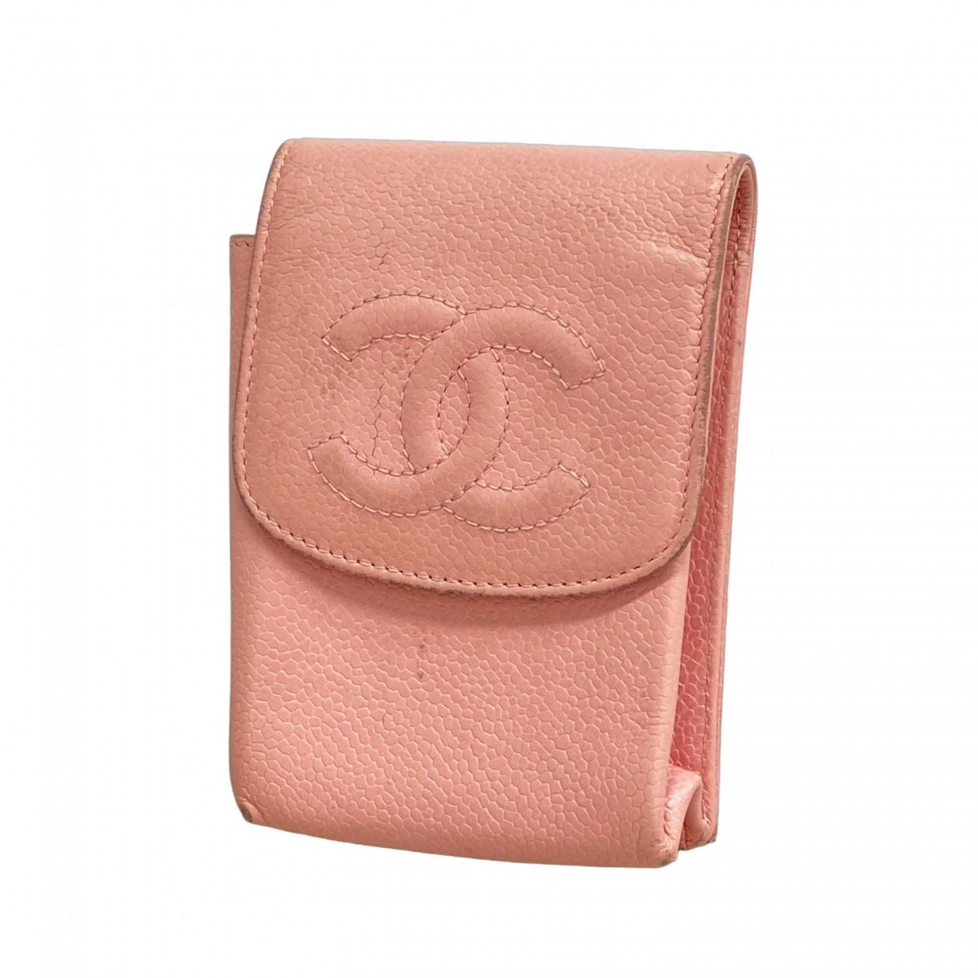 Chanel Cigarette Case, Caviar Skin, Pink, Women's