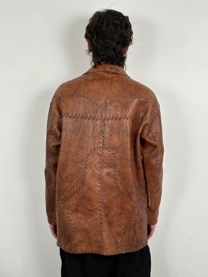 Dolce & Gabbana 1990s Dolce & Gabbana Whipstitched Brown Leather Jacket Size US M / EU 48-50 / 2 - 3 Thumbnail