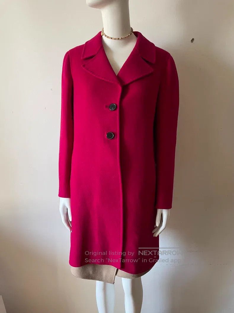 Valentino Valentino A classic rose red wool coat Size L / US 10 / IT 46 - 4 Thumbnail