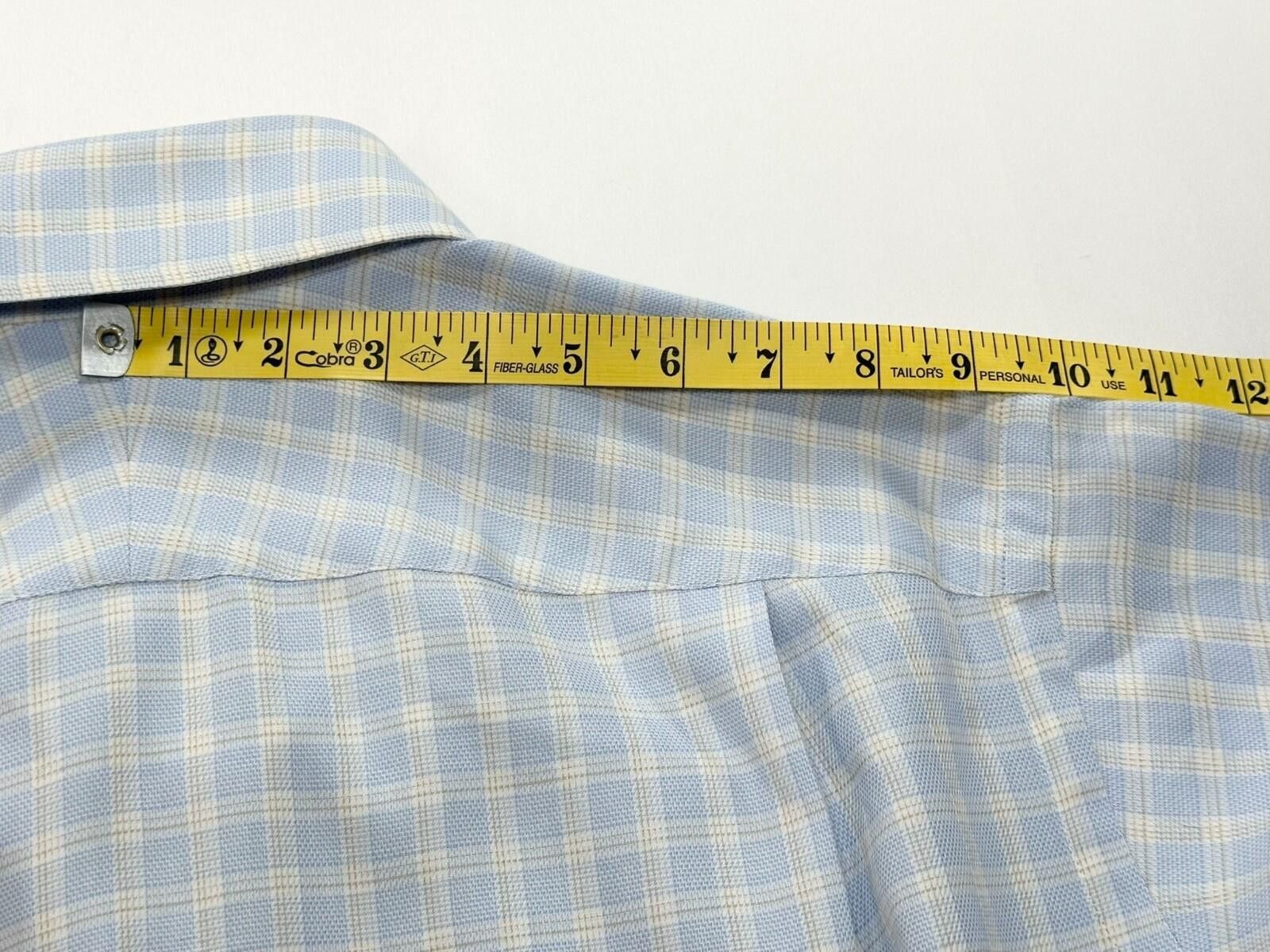 GianMarco Venturi Ventura Checked Custom Tailored Oxford Button Up Blue Men XL Size US XL / EU 56 / 4 - 4 Thumbnail