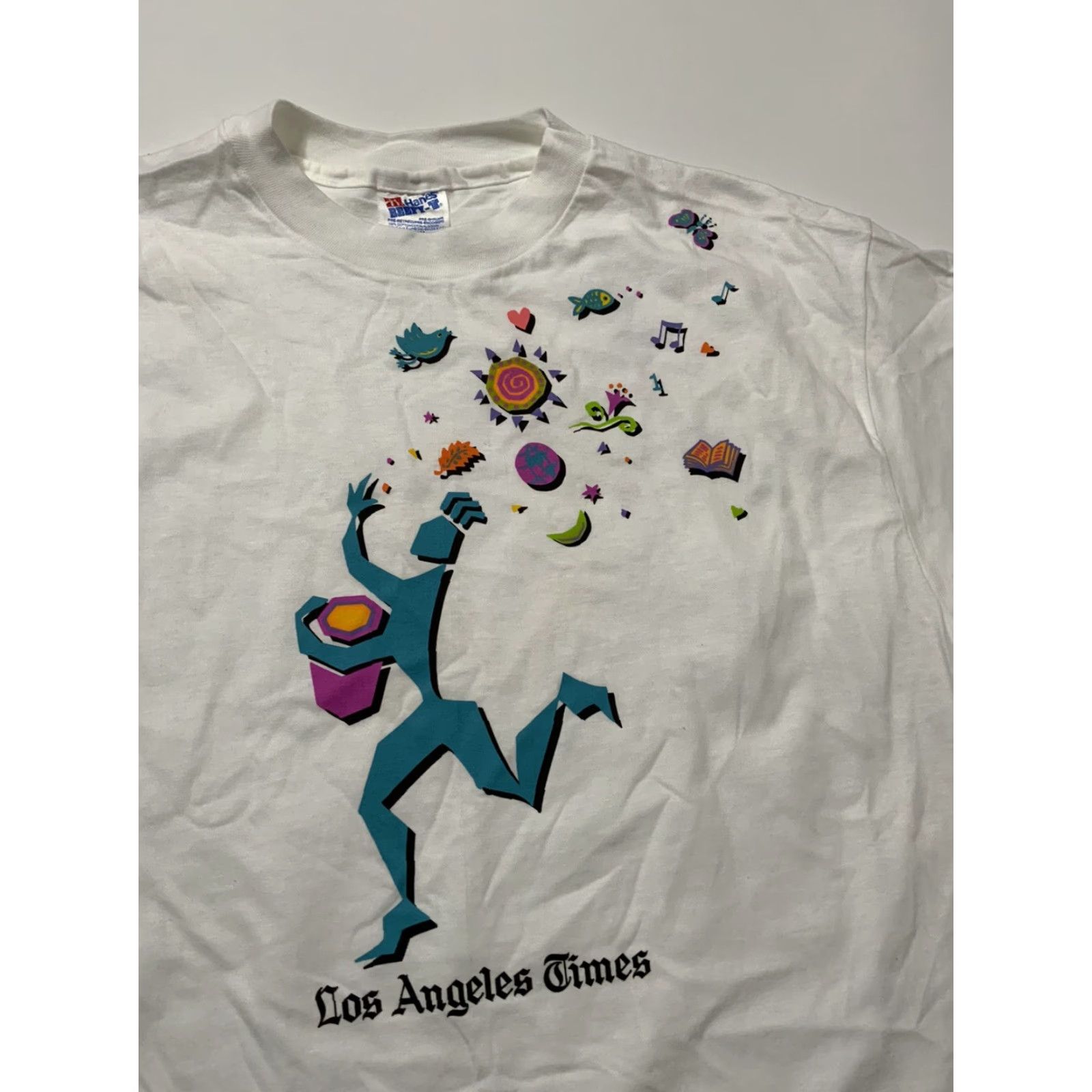 Vintage VINTAGE 90s Los Angeles Times Newspaper Single Stitch Graphic T-Shirt XL Size US XL / EU 56 / 4 - 3 Thumbnail