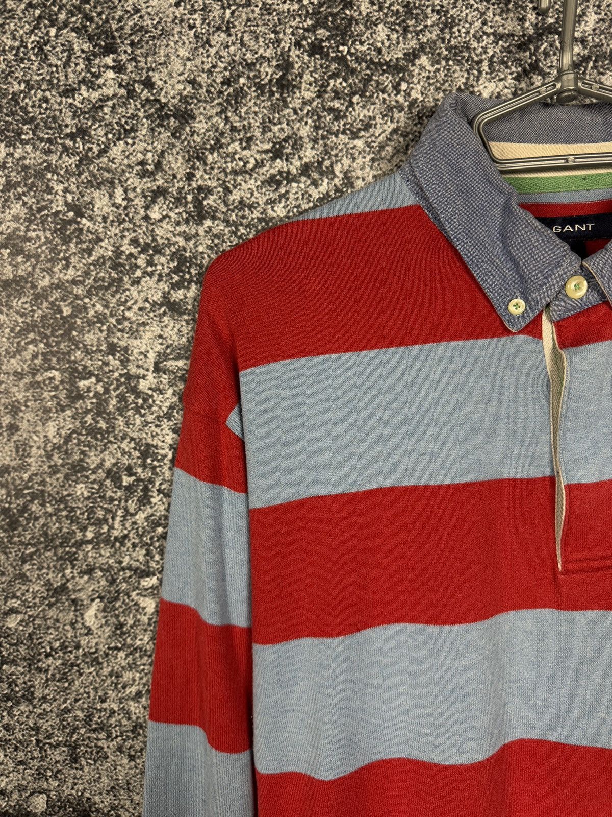 Gant Men’s GANT Long Sleeve Striped Polo Shirt Rugby Style XL Size US XL / EU 56 / 4 - 3 Thumbnail