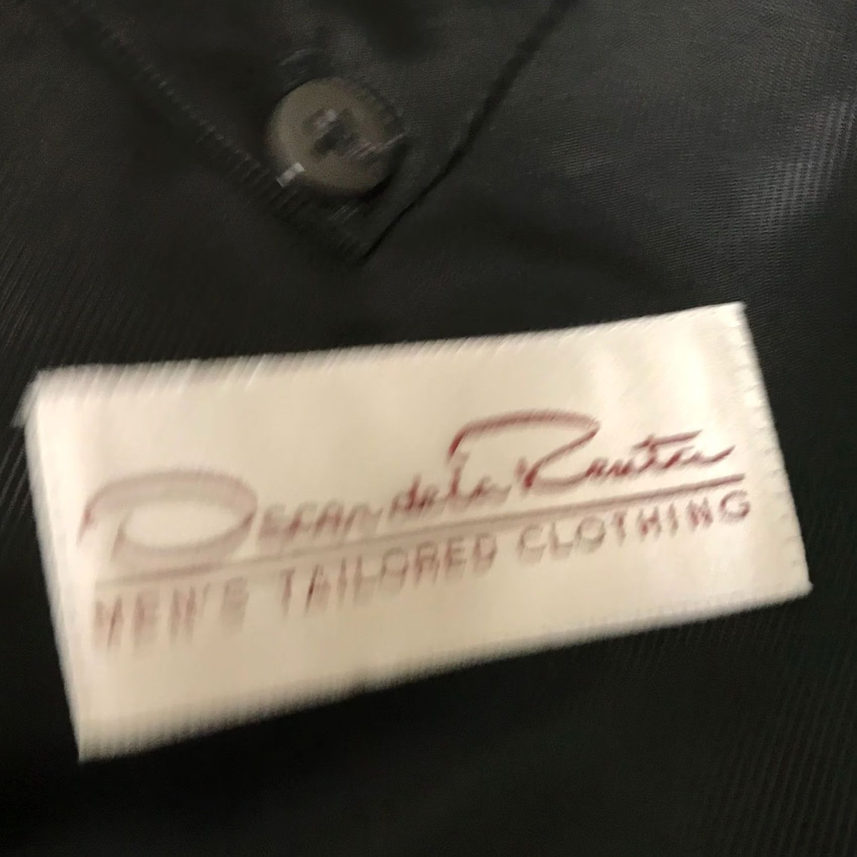 Oscar De La Renta VINTAGE Oscar de la Renta Mens Blazer Jacket 42R Black Wool Cashmere Blend BLAZER Mens Size 42R - 7 Thumbnail