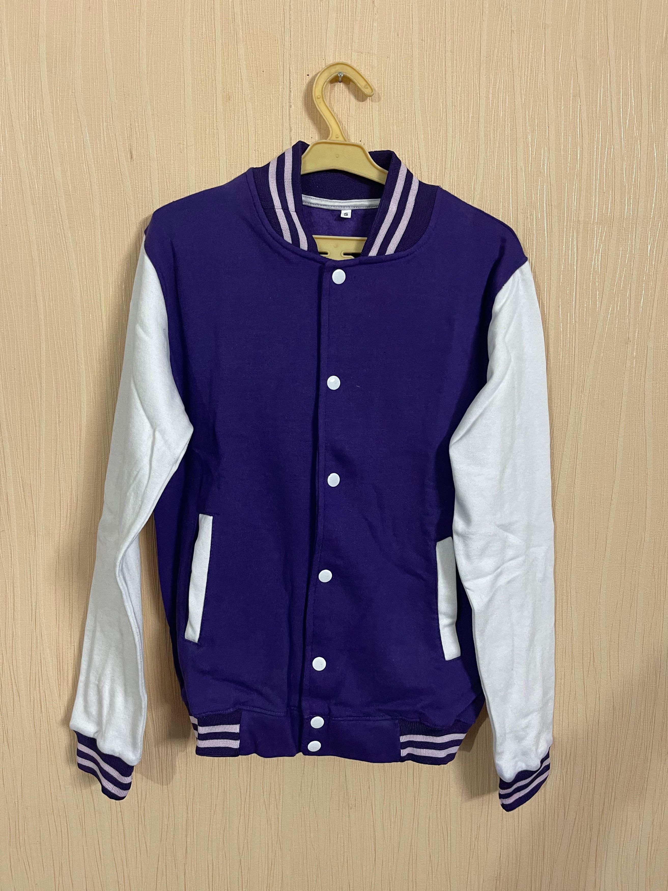 Other Women Purple and White Varsity Bomber Jacket Size XL / US 12-14 / IT 48-50 - 1 Thumbnail