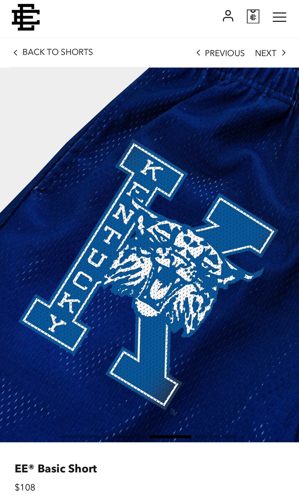 Eric Emanuel × NCAA Eric Emanuel University Of Kentucky Basic Shorts Large Size US 34 / EU 50 - 9 Thumbnail