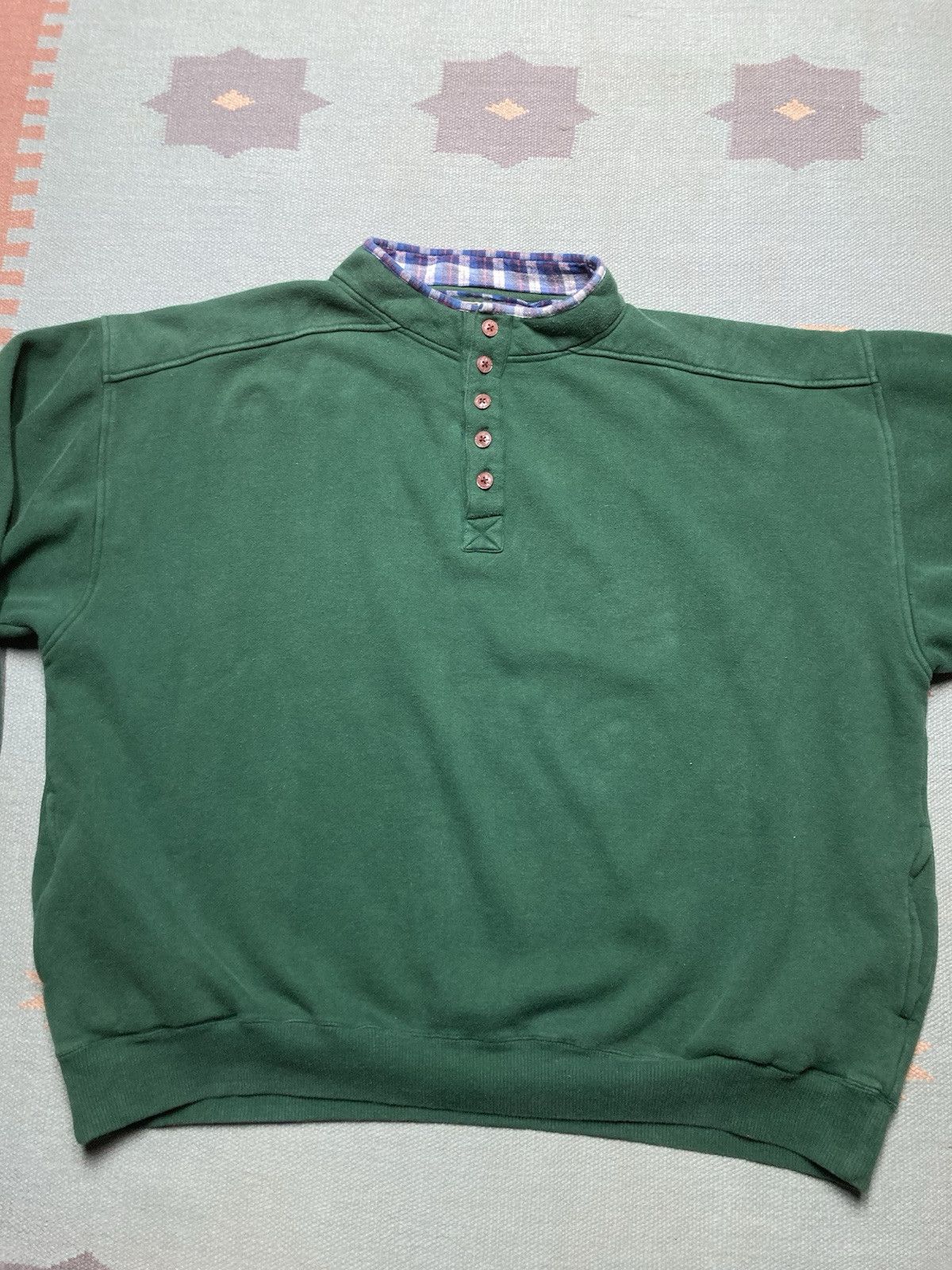 Vintage sweatshirt Snowshoe Thompson forest green blank henley XXL Size US XXL / EU 58 / 5 - 2 Thumbnail