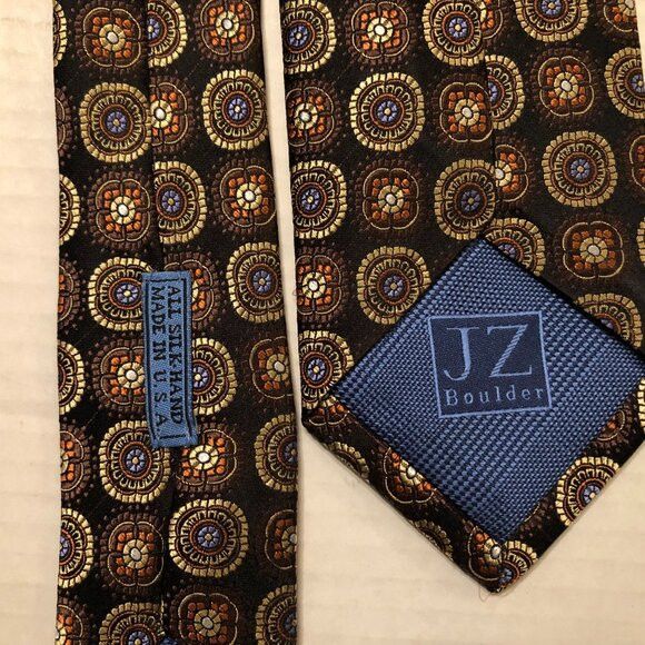 Other JZ Richards men's new black 100%silk tie 3 1/4" X 60" Size ONE SIZE - 5 Thumbnail
