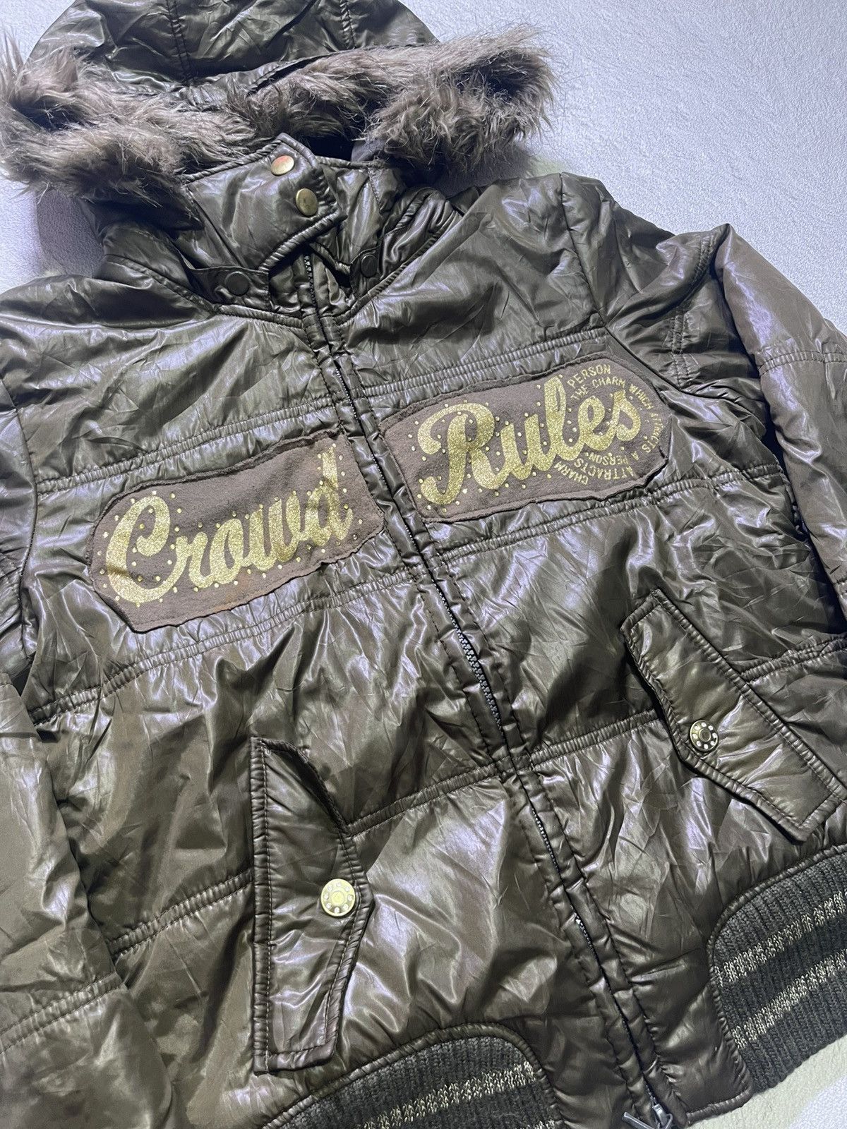 Japanese Brand Y2K SKY BOMBER JACKET with furry hat motif Size US M / EU 48-50 / 2 - 3 Thumbnail