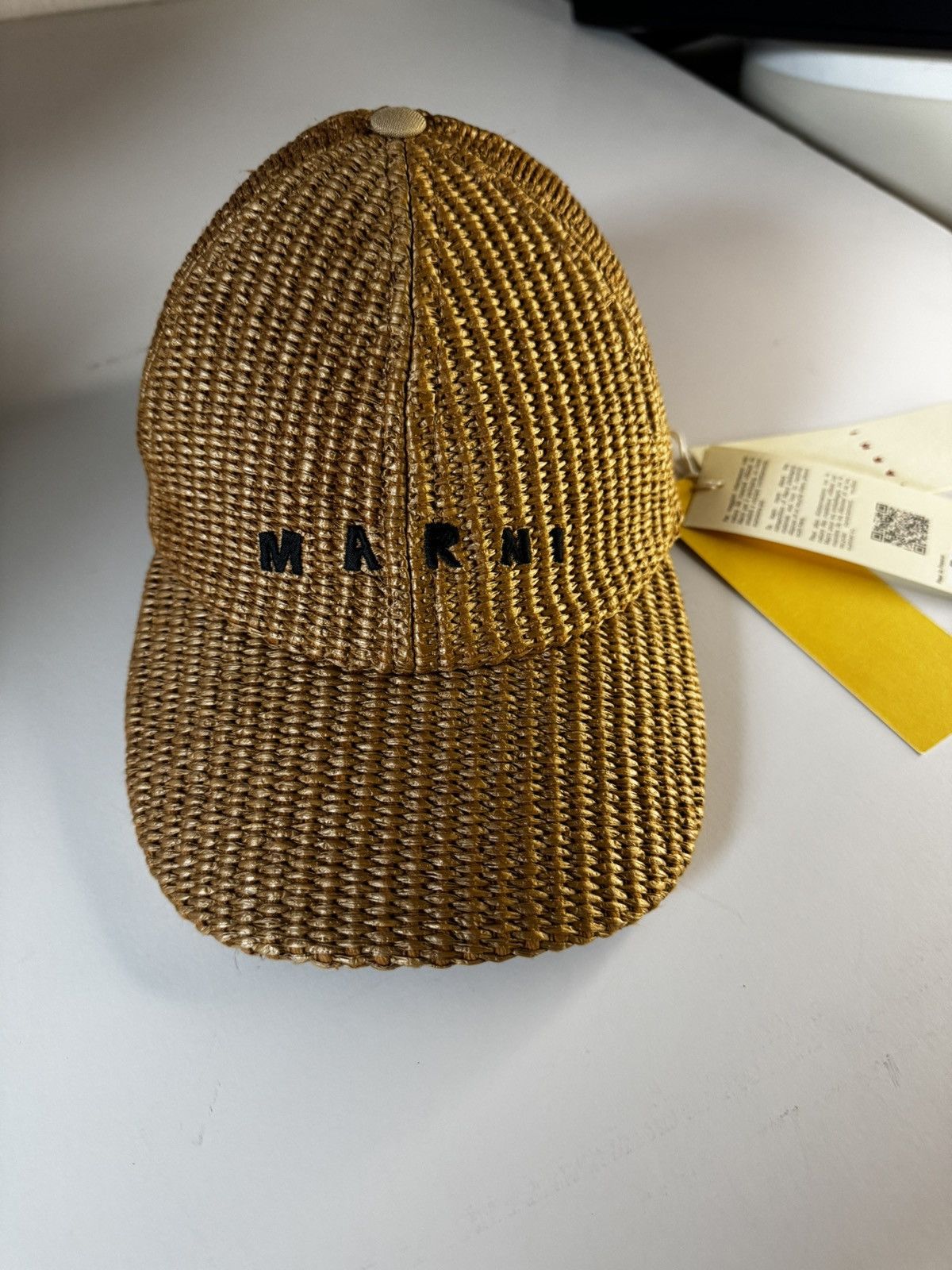 Marni MARNI raffia hat cap caramel logo NWT size M Size ONE SIZE - 1 Thumbnail