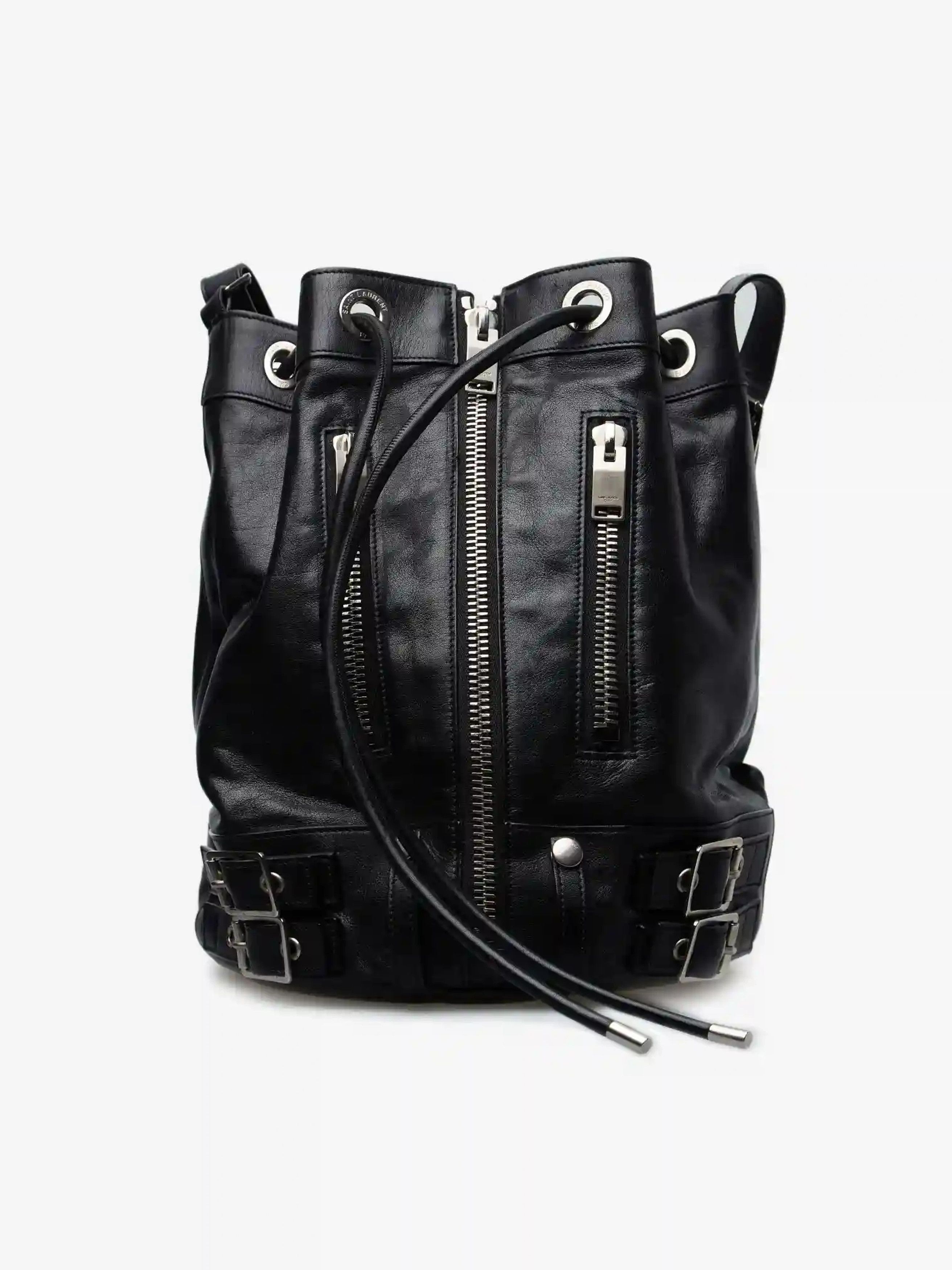 Saint Laurent Paris Saint Laurent Paris Leather Rider Shoulder Bucket Bag Purse Size ONE SIZE - 1 Thumbnail