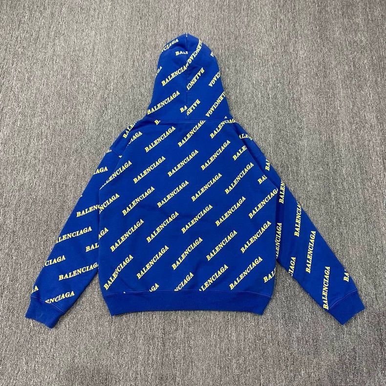 Balenciaga Balenciaga Blue full print barrage hoodie sweatshirt Size US L / EU 52-54 / 3 - 2 Thumbnail
