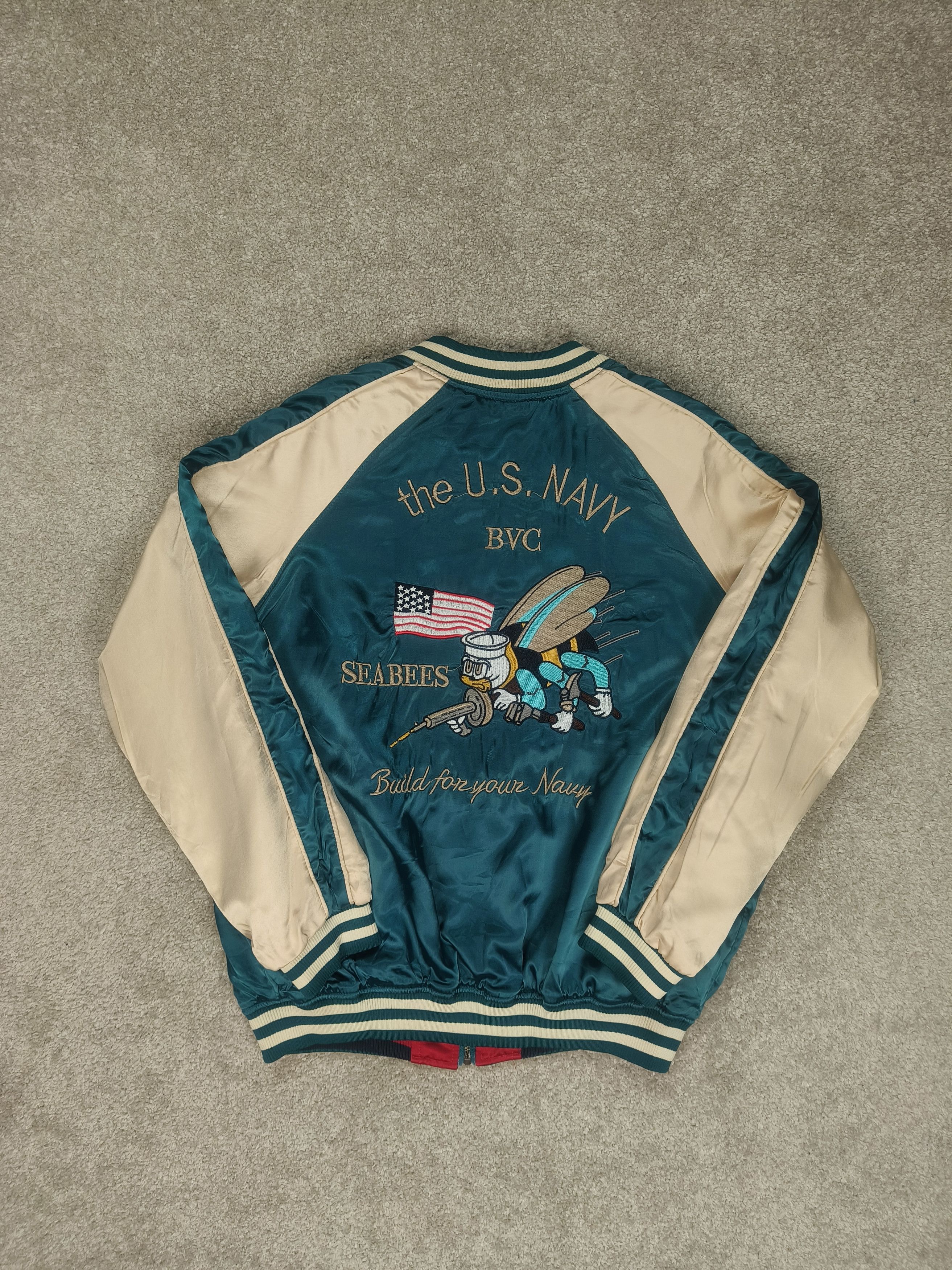 Vintage Vintage U.S. Navy Seabees Reversible BVC Sukajan Style Jacke Size US L / EU 52-54 / 3 - 2 Thumbnail