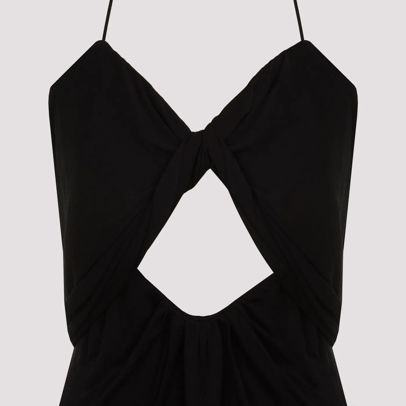 Saint Laurent Paris o1bcso1str1125 Backless Halter Dress In Satin in Black Size XS / US 0-2 / IT 36-38 - 3 Thumbnail