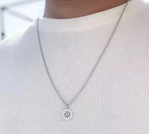 Jewelry Simple Long Chain Necklace + Sun Pendant Necklace Size ONE SIZE - 4 Thumbnail