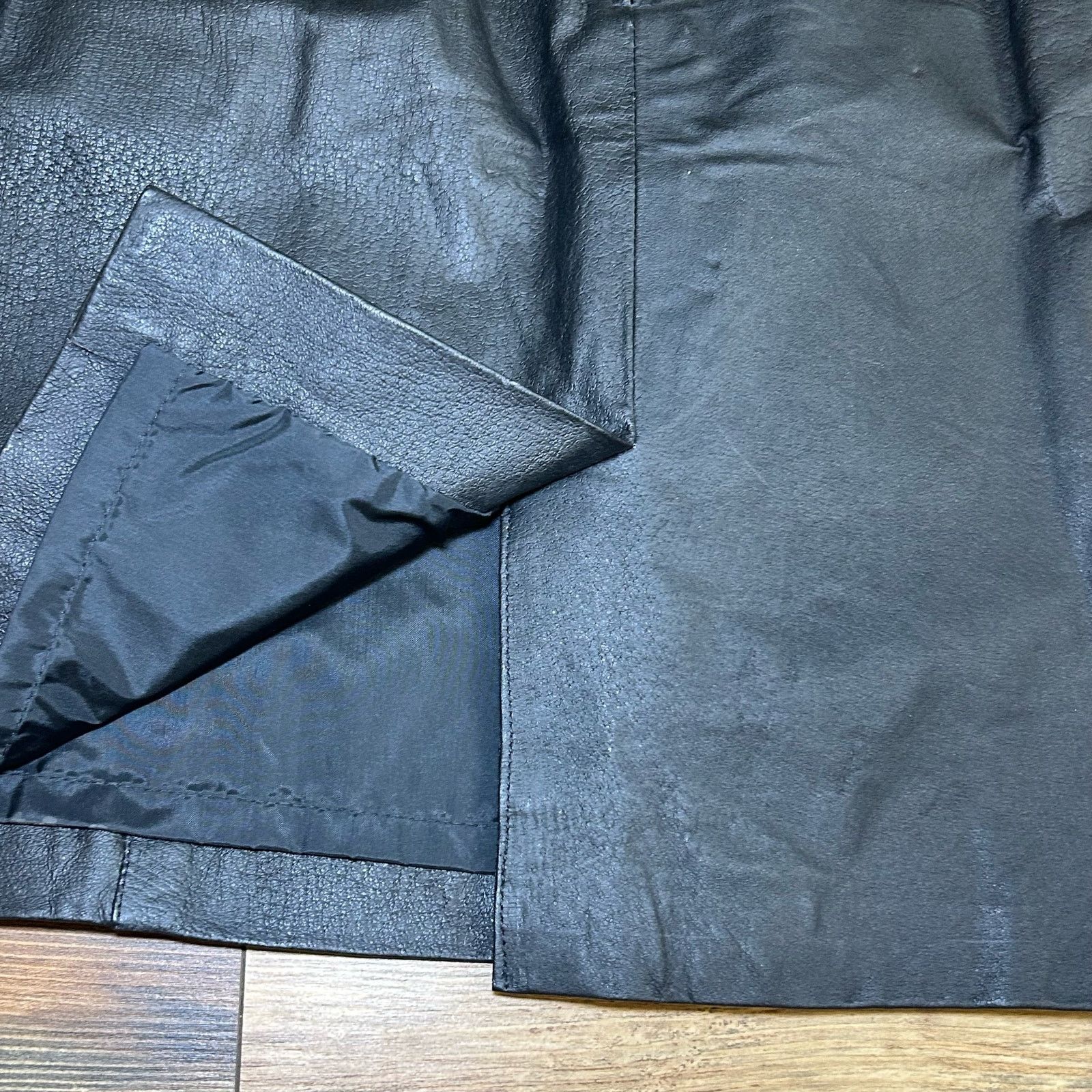 Vintage Vintage Black Leather Pencil Skirt 80s Rock Office Siren Size 26" / US 2 / IT 38 - 7 Thumbnail
