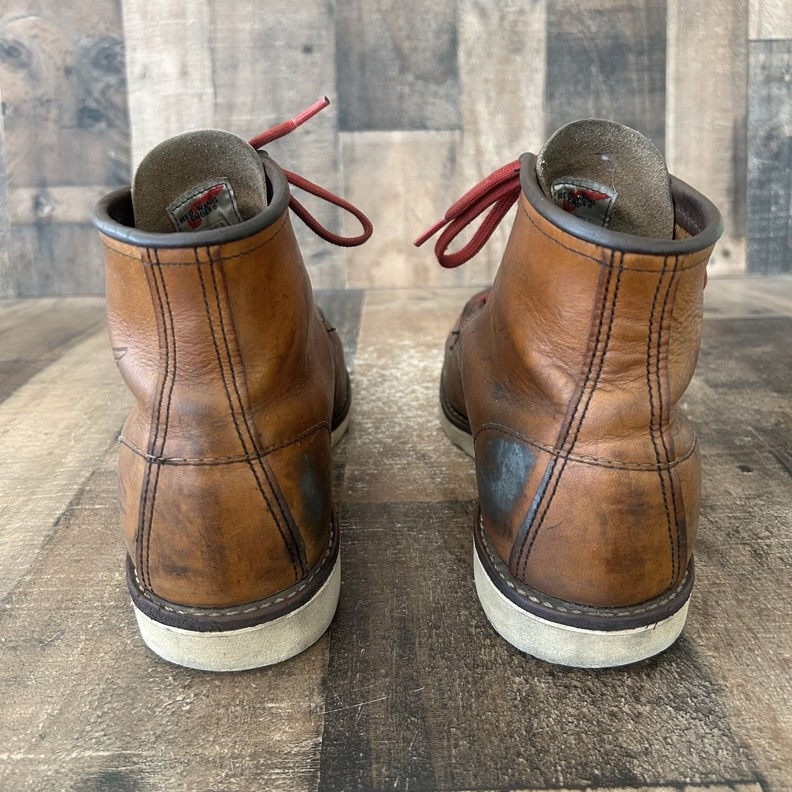 Red Wing VTG Y2K Brown Leather Moc Toe Work Boots Mens 8.5‎ Red Wing Shoes Vintage Irish Setter Sport Boots Mens 8.5 USA  main image 4