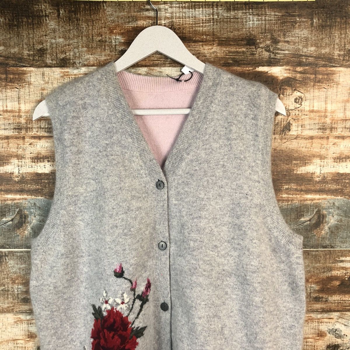 Homespun Knitwear × Japanese Brand Japanese Brand vintage Grey Vest Knitwear #A1996 Size M / US 6-8 / IT 42-44 - 5 Thumbnail