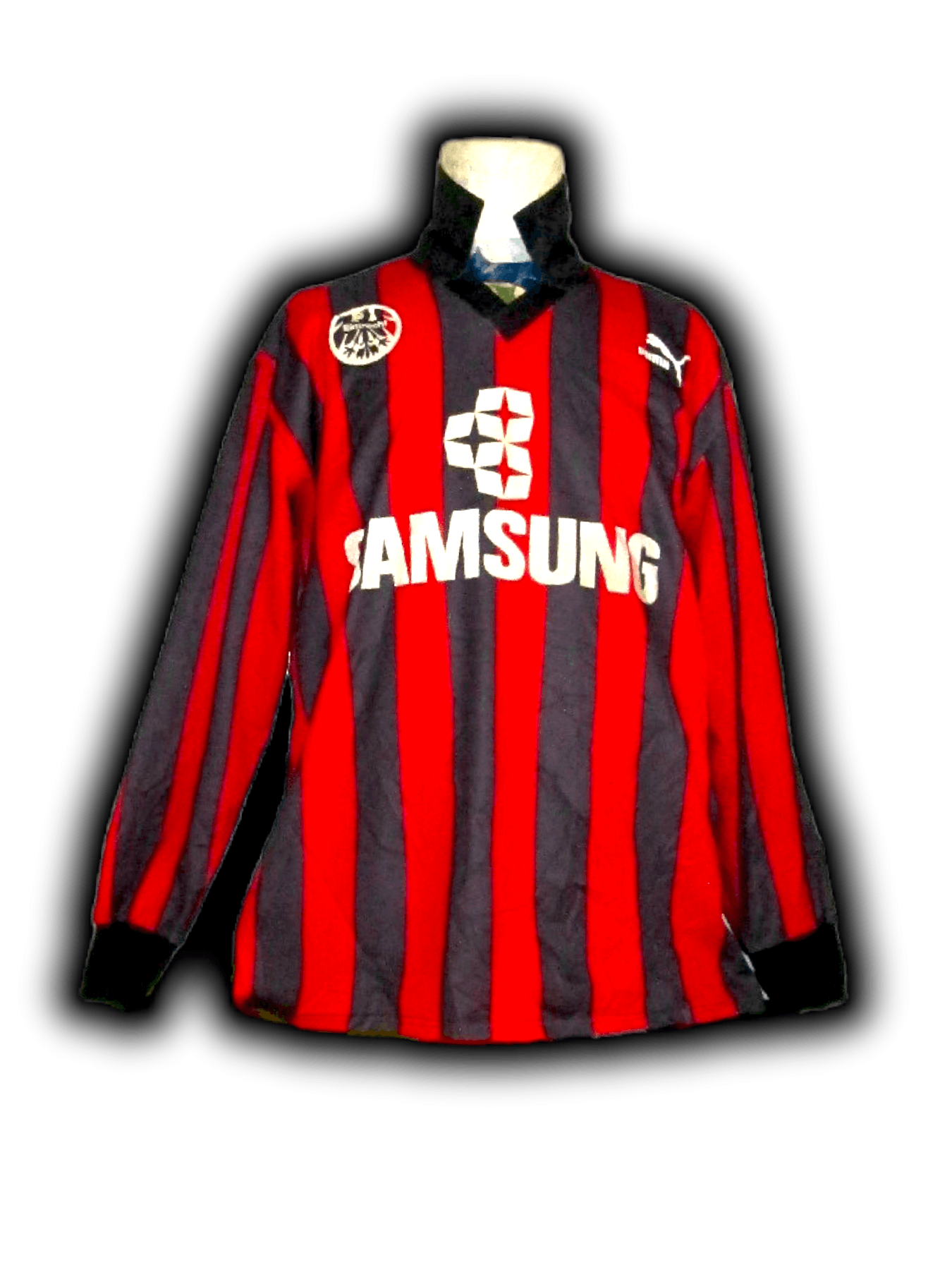 image of Puma Match Worn Eintracht Frankfurt 1991 1992 Home Jersey (8) in Red, Men's (Size XL)