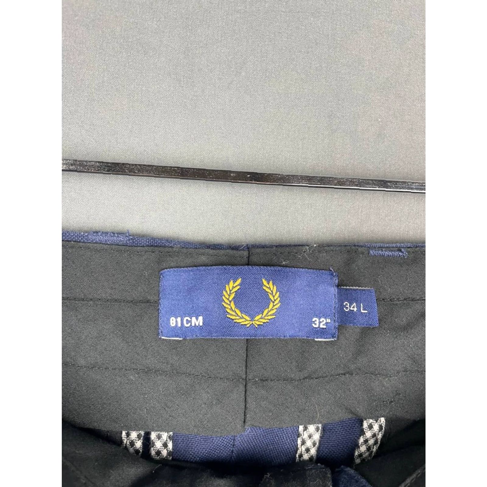 Fred Perry Fred Perry Mens Casual Pants Size L Blue Cotton Belt Loop High Rise Regular Size US 33 - 3 Thumbnail