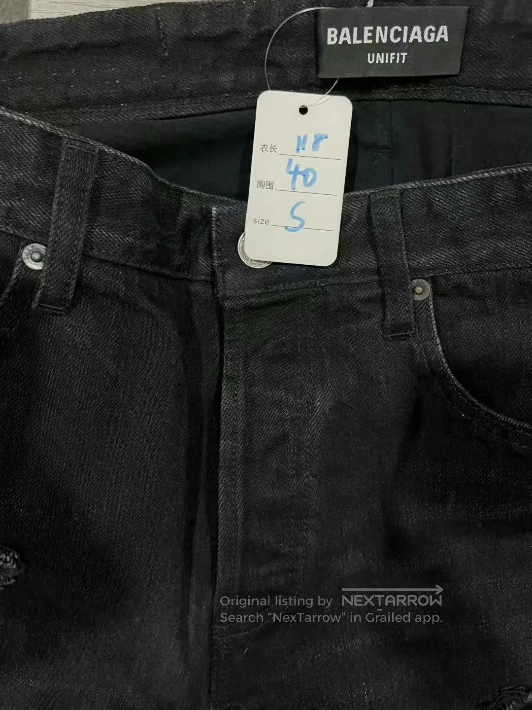 Balenciaga balenciaga black red embroidered distressed jeans. Size US 30 / EU 46 - 9 Thumbnail
