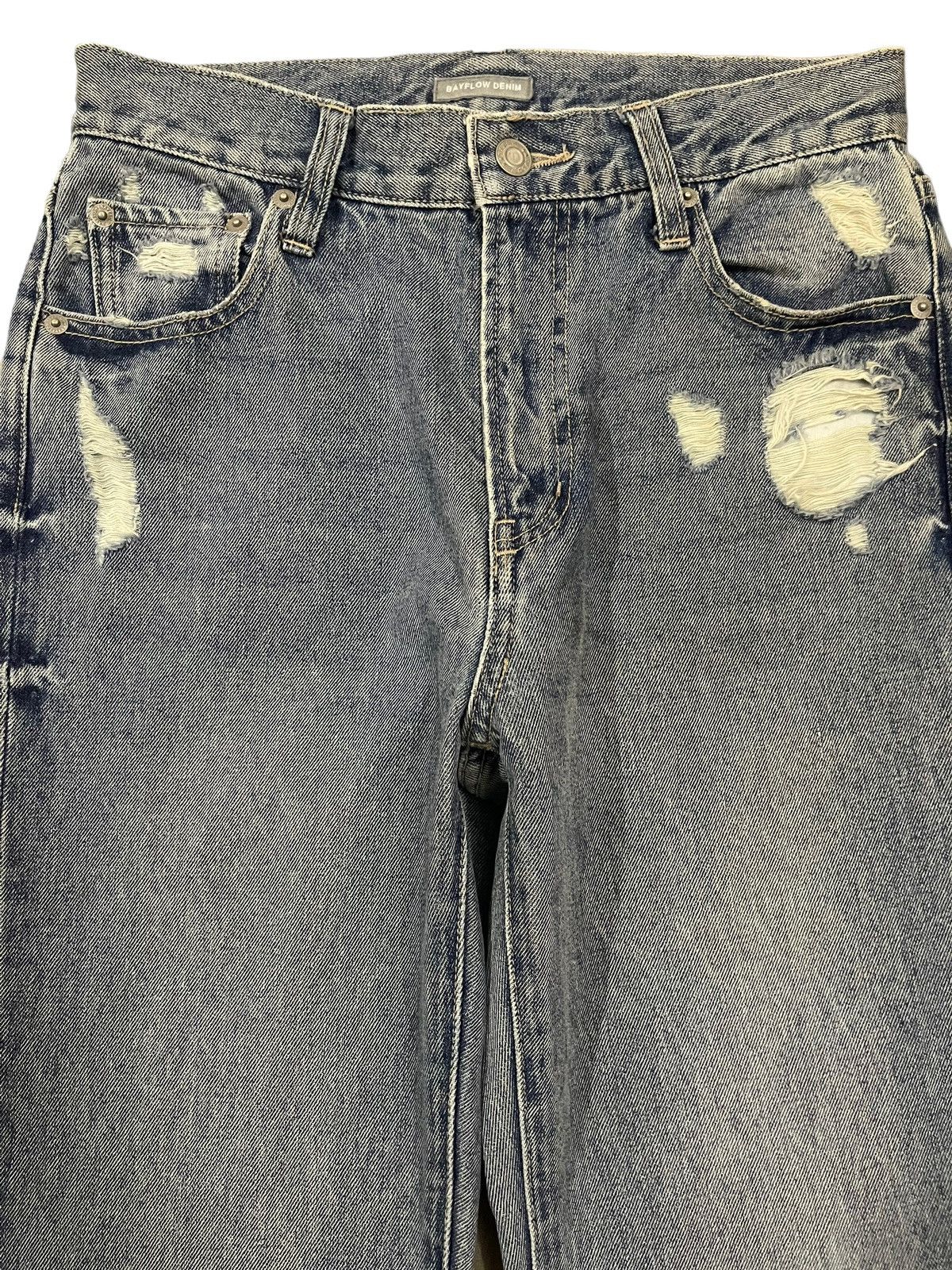 If Six Was Nine Vintage Japanese Brand Blue Wash Distressed Flare Jeans Size US 28 / EU 44 - 3 Thumbnail