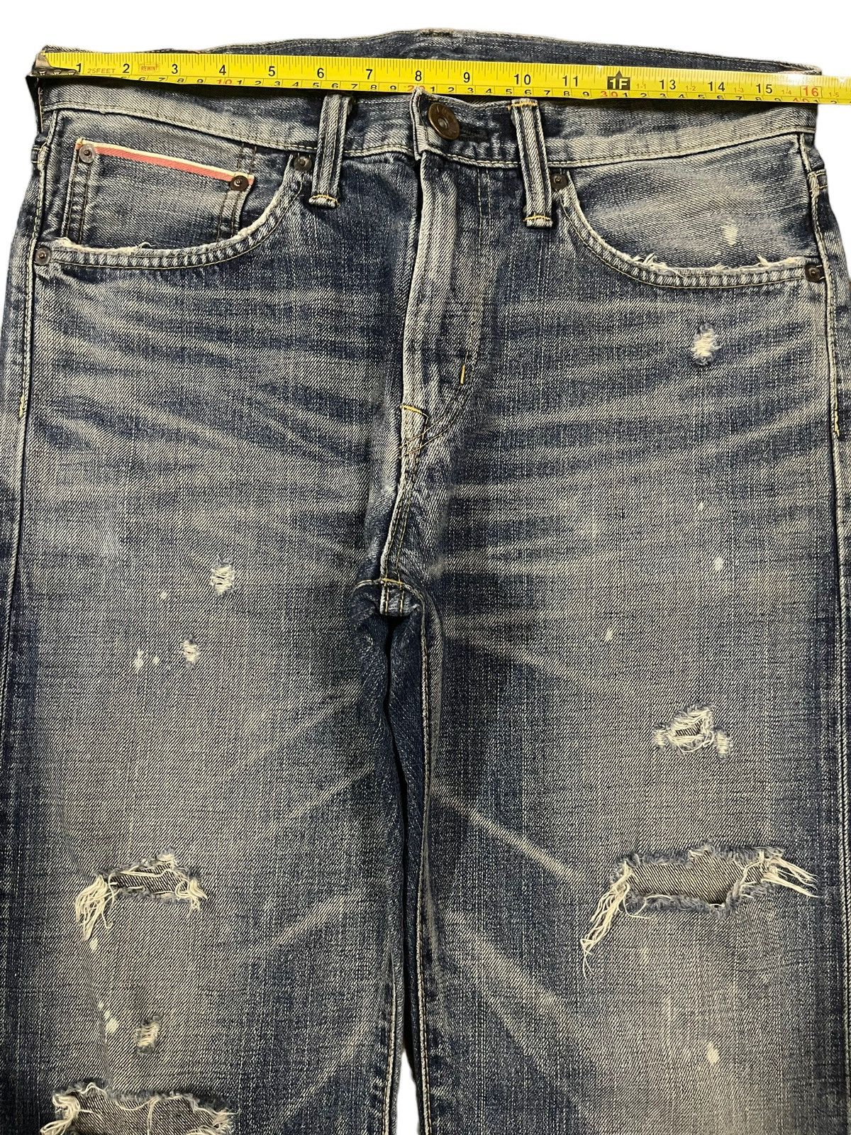 Edwin Vintage 90s Edwin 505 Selvedge Blue Wash Distressed Jeans Size US 32 / EU 48 - 12 Thumbnail