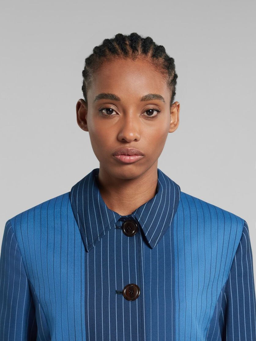 Marni oc11z0525 Pinstripe Wool Jacket in Blue Size S / US 4 / IT 40 - 6 Thumbnail