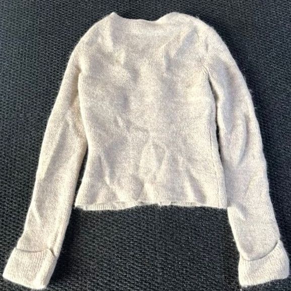 Anne Klein Anne Klein Womens Medium Tan V-Neck Cardigan Sweater 100% Alpaca Button Front Size M / US 6-8 / IT 42-44 - 5 Thumbnail