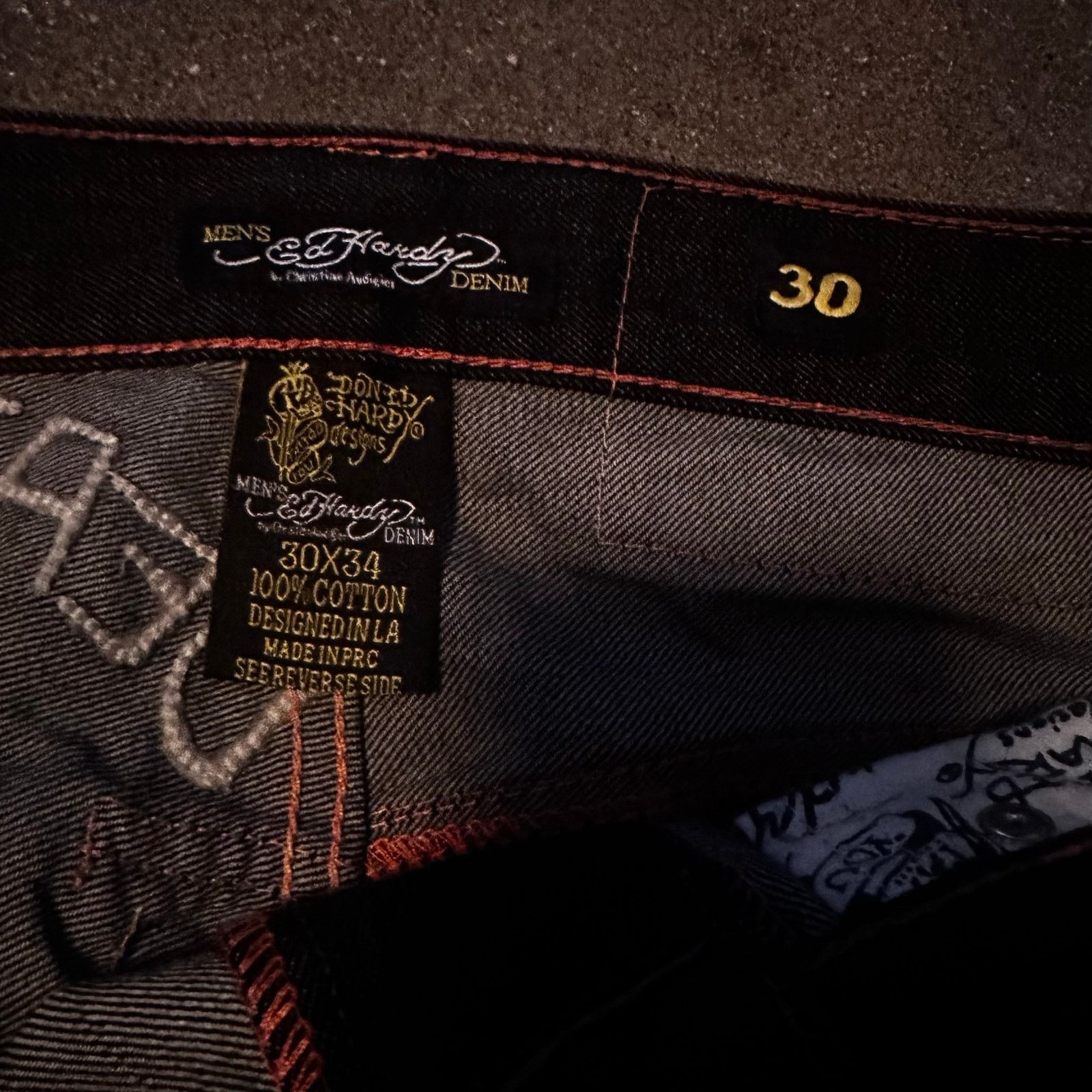 Ed Hardy ed hardy jeans death or glory skull embroidery jeans Size US 30 / EU 46 - 4 Thumbnail