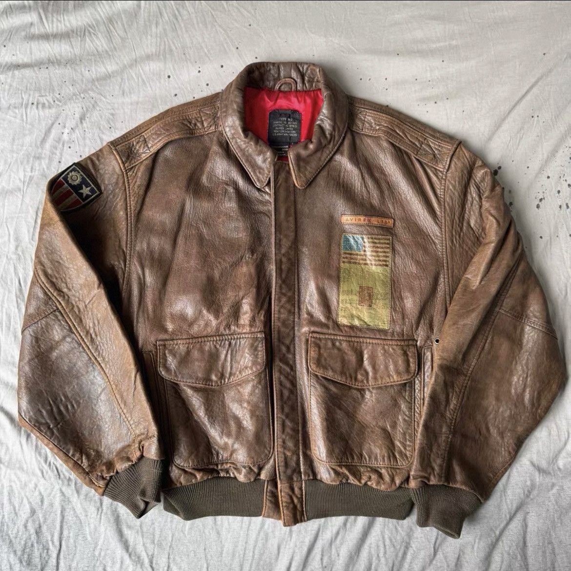 Avirex 1944 Mount n Ride Design Avirex A-2 Leather Aviator Jacket Size US L / EU 52-54 / 3 - 3 Thumbnail
