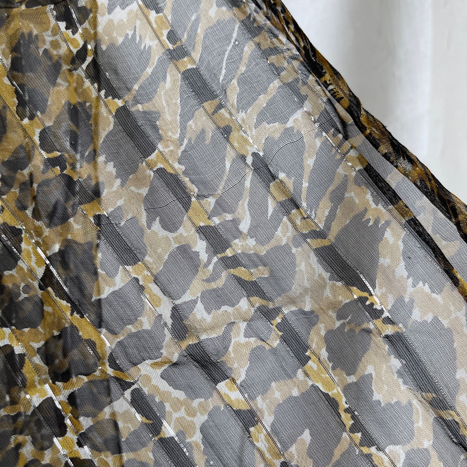 Vintage VTG Leopard Print Sheer Scarf Striped Silver Brown Black Red Size ONE SIZE - 23 Thumbnail