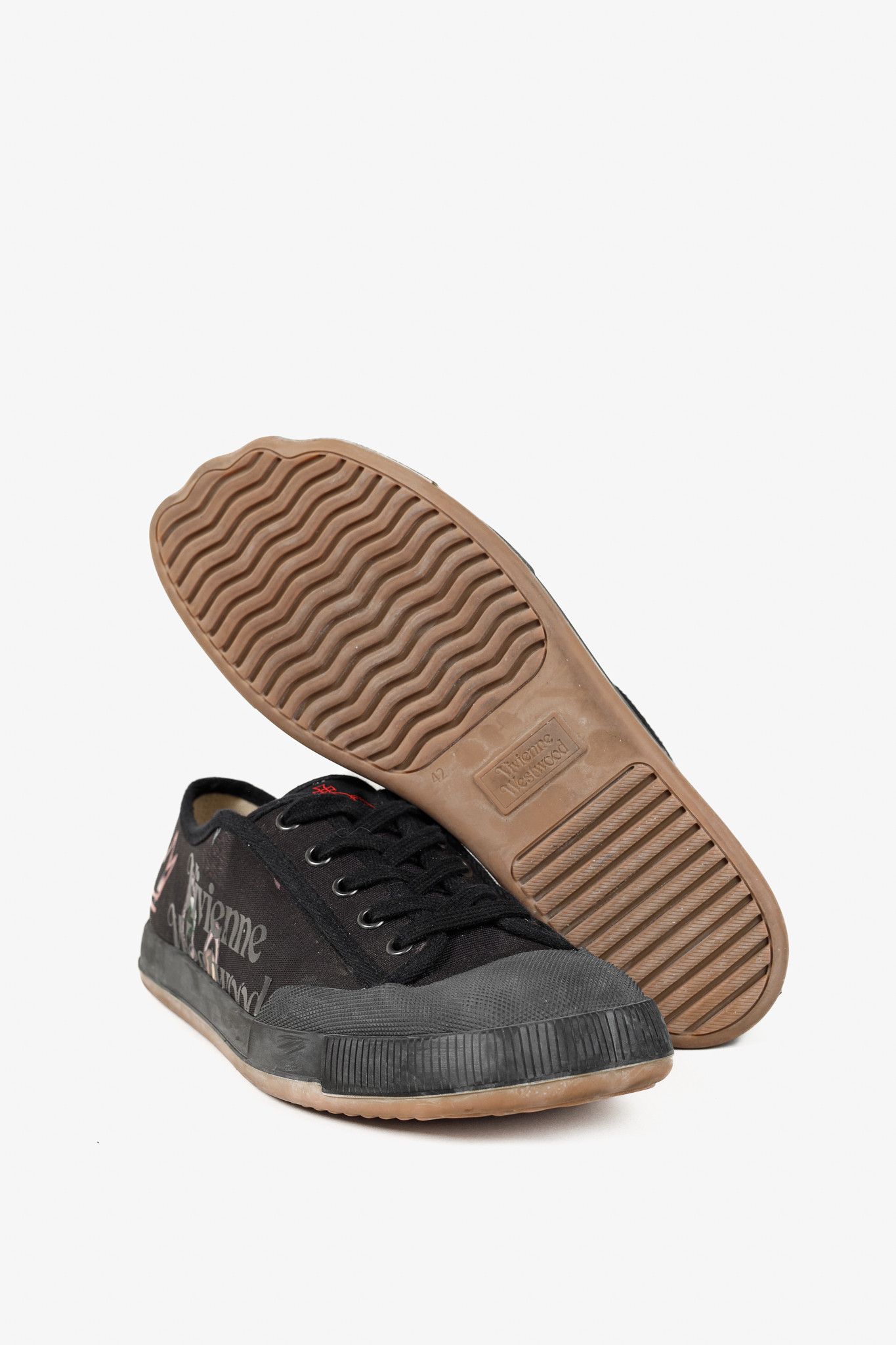 Vivienne Westwood Vivienne Westwood Black Canvas Jupiter Animal Toe Trainers Size US 8.5 / EU 41-42 - 4 Thumbnail