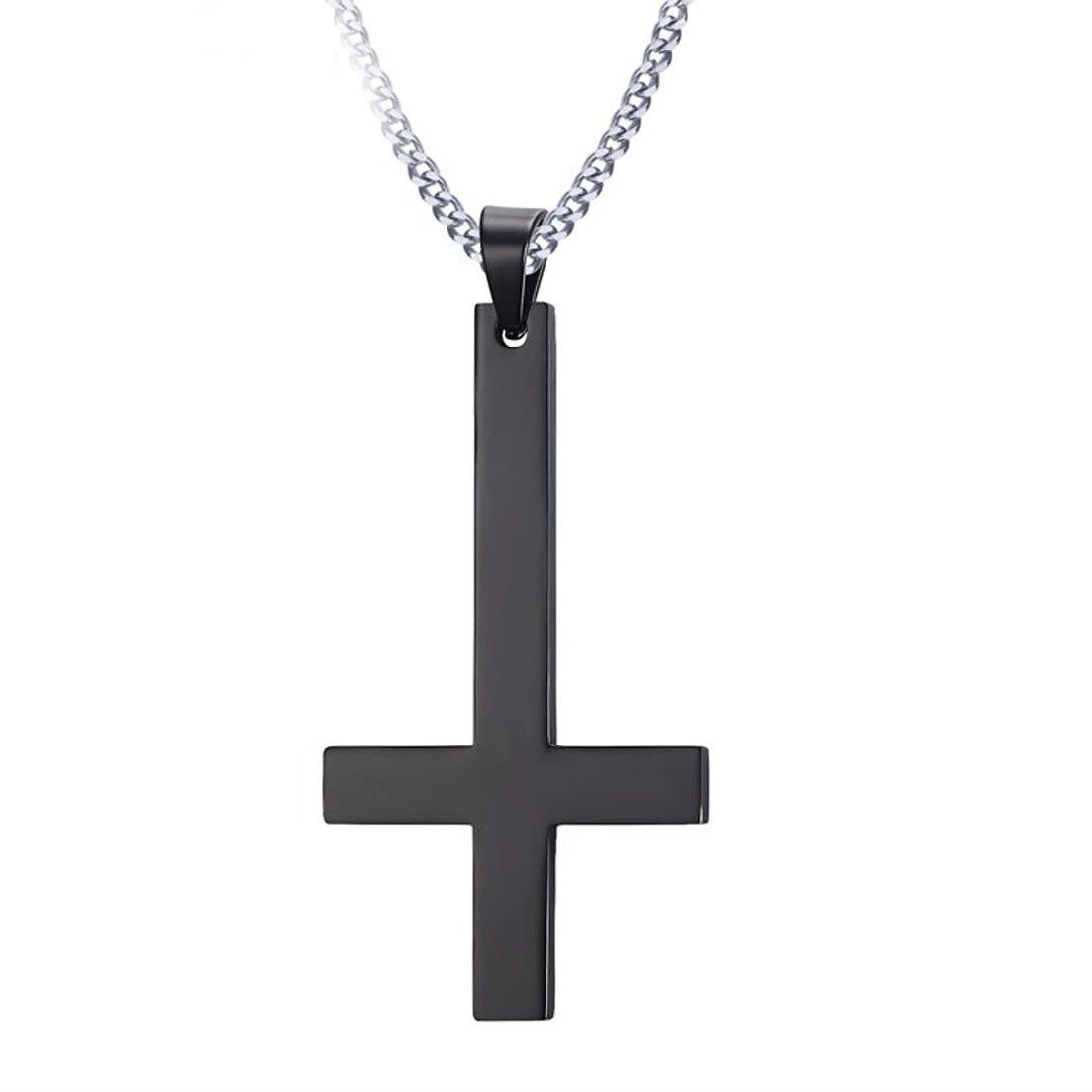 Other Black Saint Peter's Cross Necklace Inverted Stainless Steel Size ONE SIZE - 3 Thumbnail