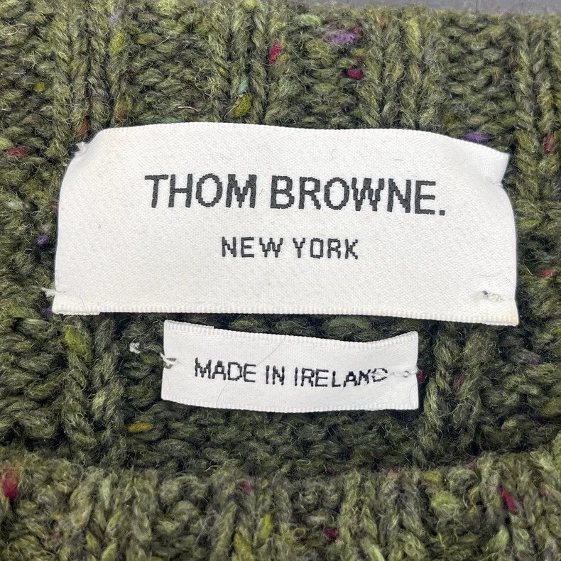 Thom Browne Thom Browne Size 3Olive Arm Striped Wool Sweater 2501-Nexta Size US L / EU 52-54 / 3 - 5 Thumbnail