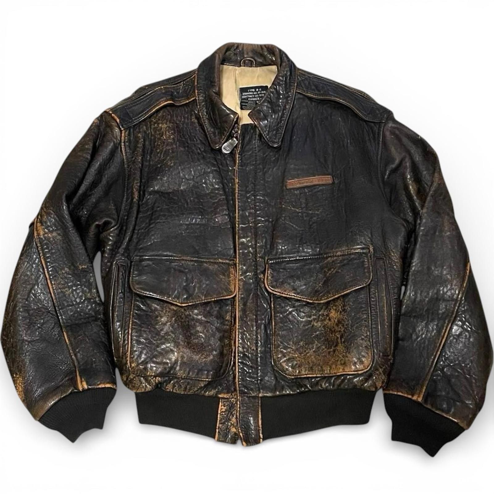Avirex Avirex - Vintage Men's Leather Bomber Jacket Size US M / EU 48-50 / 2 - 2 Thumbnail