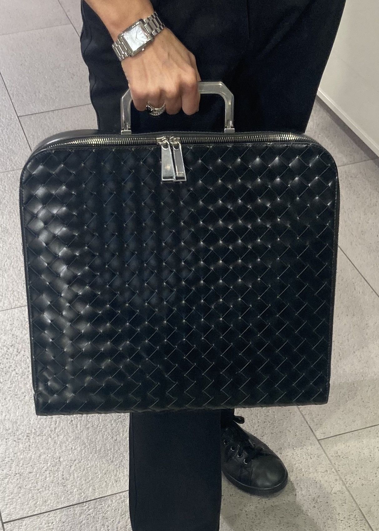 Bottega Veneta 🔥$6.5K VALUE🔥 Intercciato Leather Cassette Briefcase Bag Size ONE SIZE - 1 Thumbnail