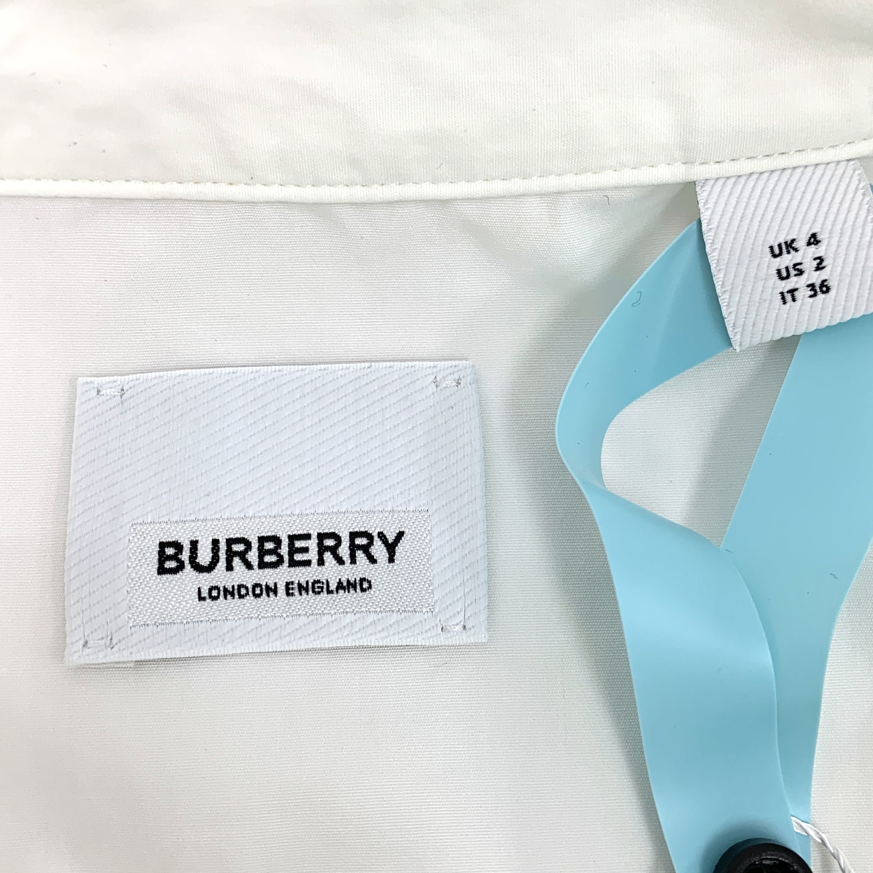 Burberry Burberry white letter belt long-sleeved shirt dress 36 Size XS / US 0-2 / IT 36-38 - 3 Thumbnail