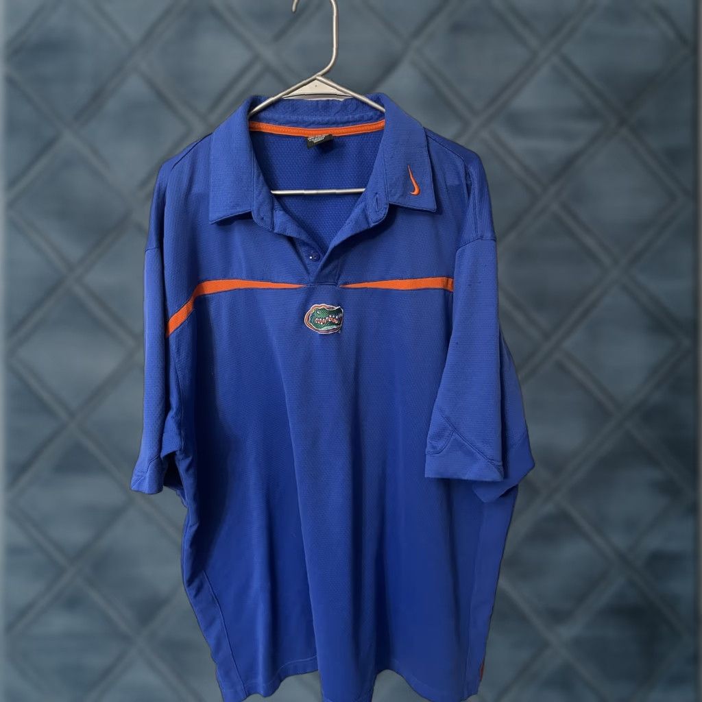 Nike VINTAGE Nike Florida Gators Polo Shirt 2XL Short Sleeve Dri-Fit Blue Shirt Mens Nike S/S Polo 2XL Blue Size US XXL / EU 58 / 5 - 1 Thumbnail