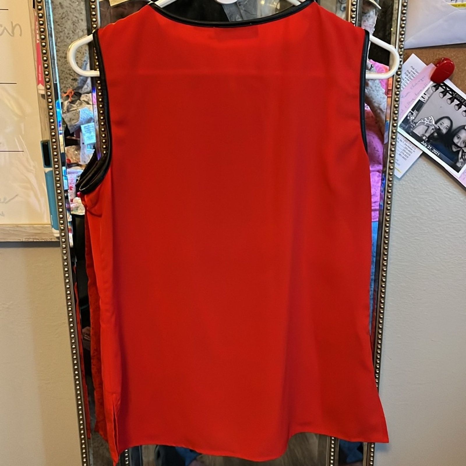 Calvin Klein Calvin Klein Red sleeveless Top with Black Trim Size S / US 4 / IT 40 - 5 Thumbnail