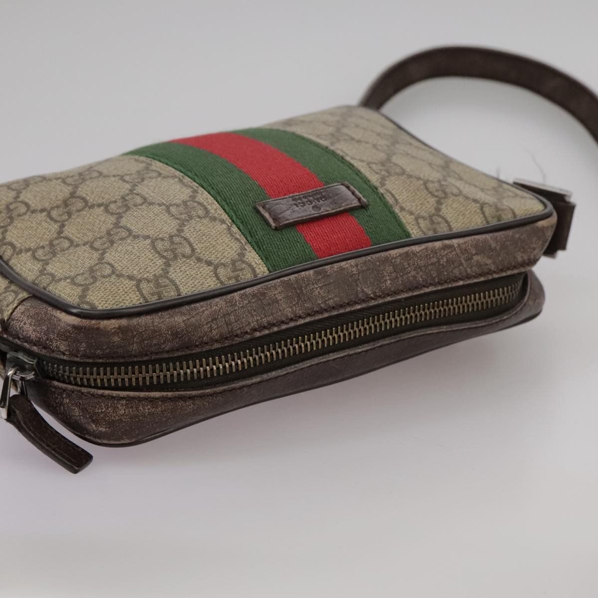 Gucci GUCCI GG Supreme Web Sherry Line Shoulder Bag Beige Silver Size ONE SIZE - 6 Thumbnail