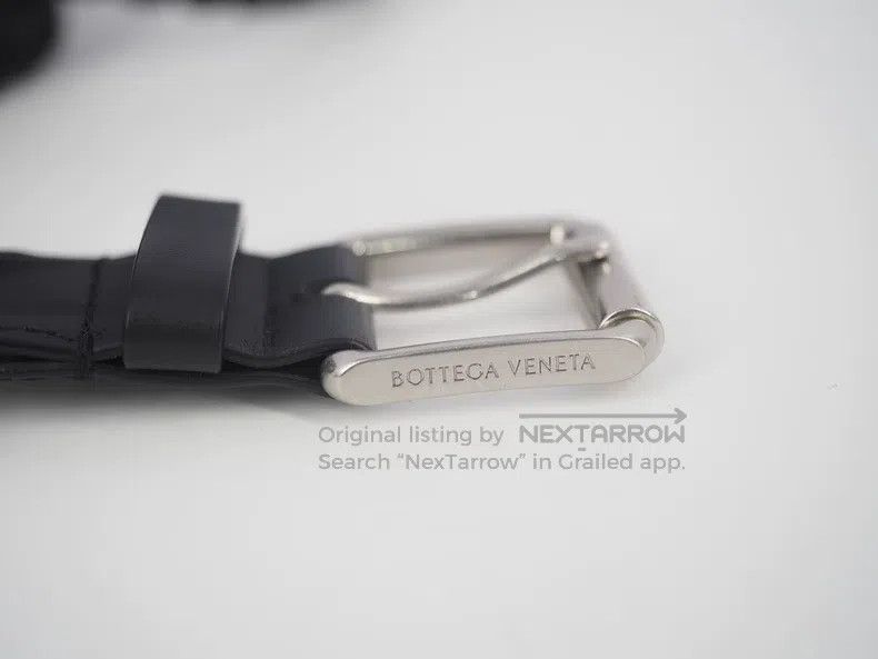 Bottega Veneta Bottega Veneta Black Woven Leather Belt Size ONE SIZE - 5 Thumbnail