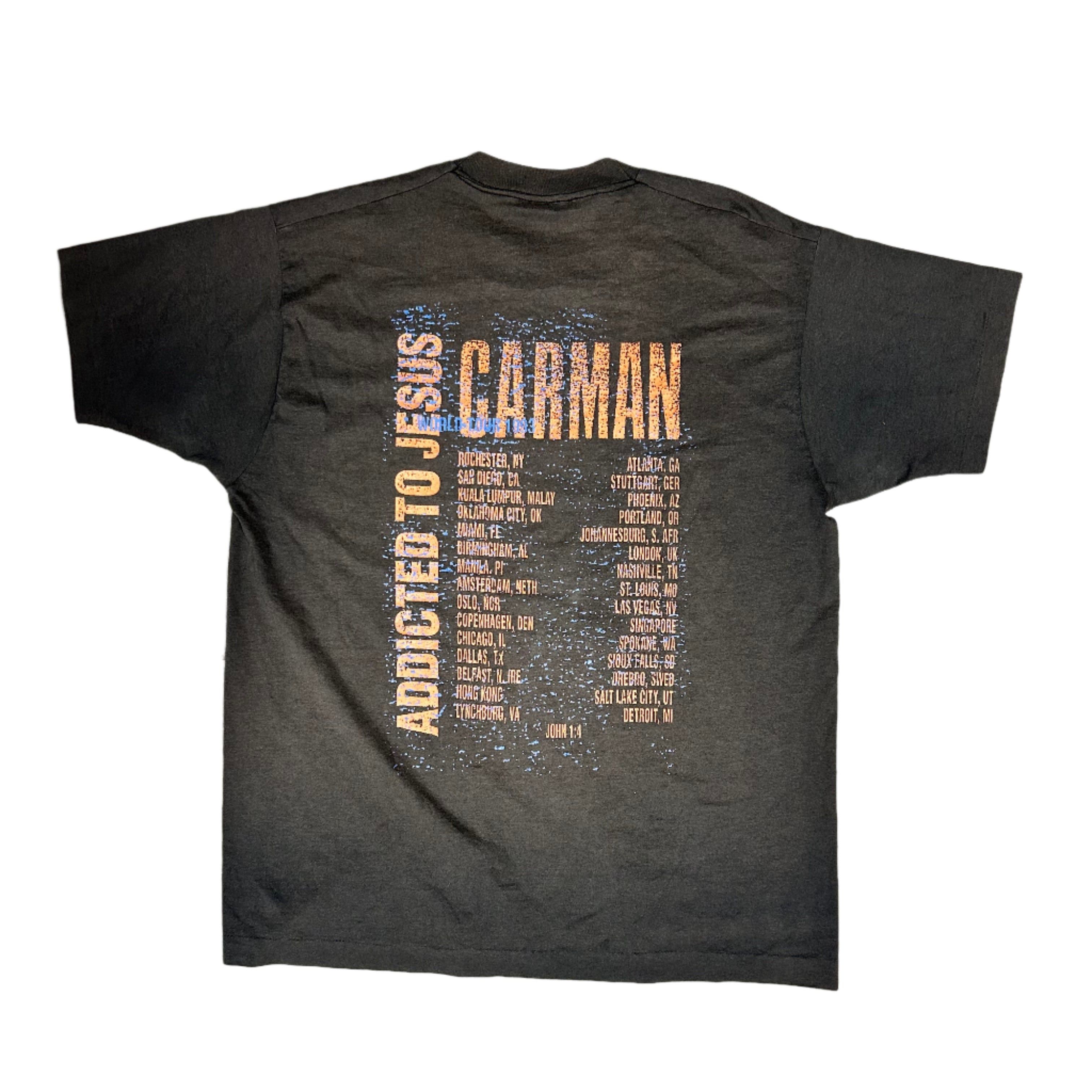 Fruit Of The Loom Vintage 90s Carman "Addicted To Jesus" 1993 Christian Music Tour T-Shirt Size US L / EU 52-54 / 3 - 2 Thumbnail