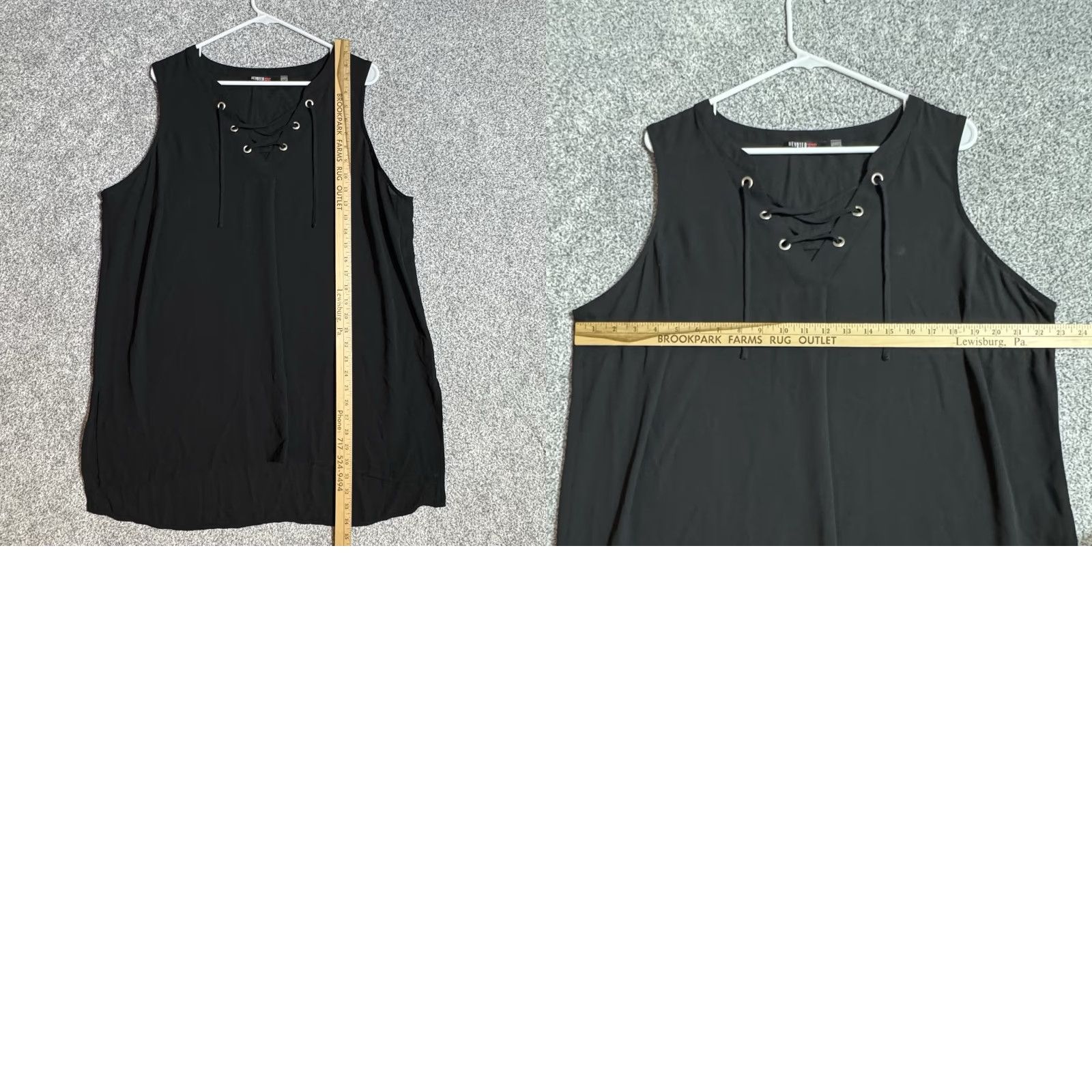 Vintage Devoted Tunic Top Womens 1X Plus Lace Up Grommet Sheer Gothic Grunge High Low Streetwear Tank, Black, Polyester, 100% Size XL / US 12-14 / IT 48-50 - 8 Thumbnail