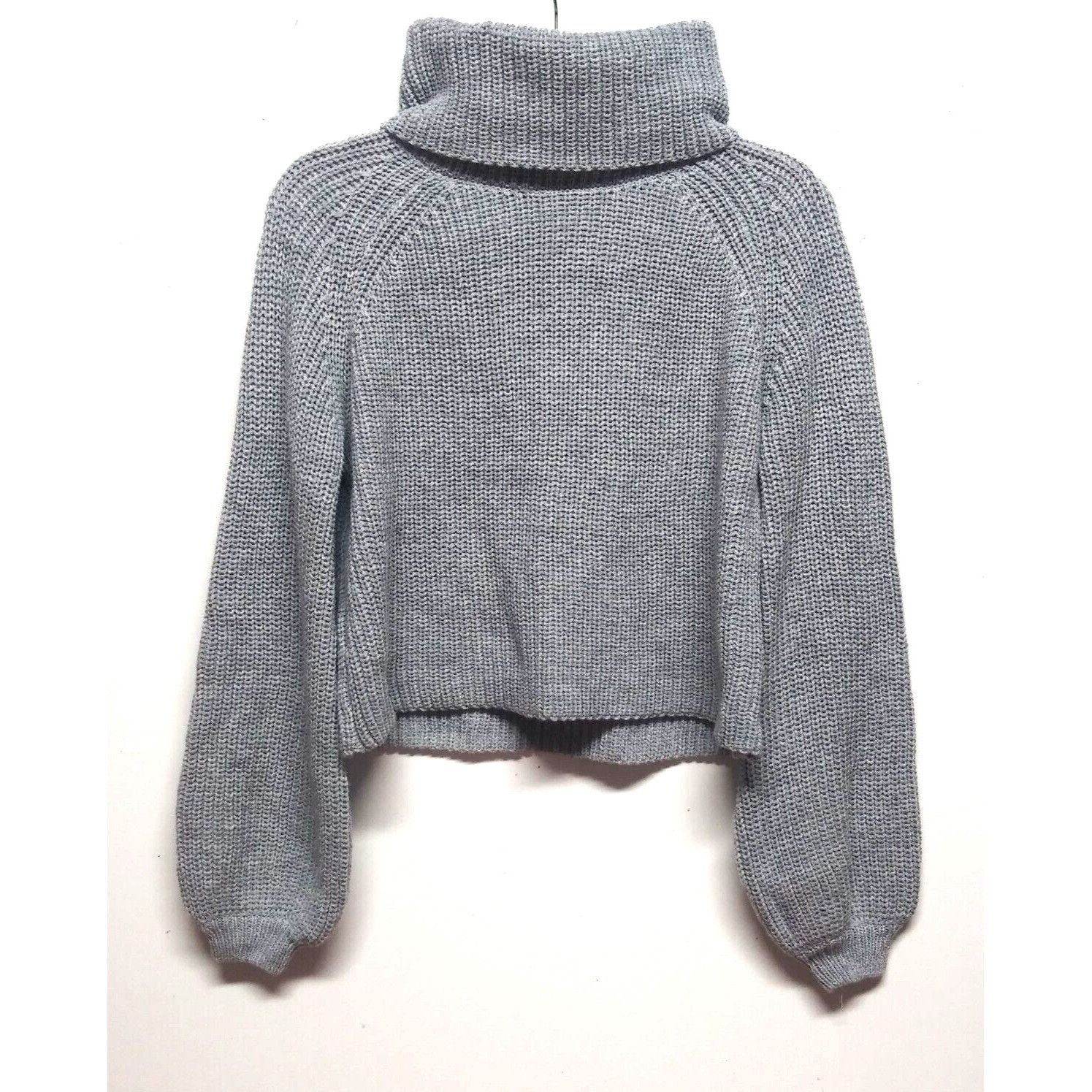 Designer NWOT Womens Cropped cowlneck Sweater Lantern Sleeve Sz L Size L / US 10 / IT 46 - 4 Thumbnail