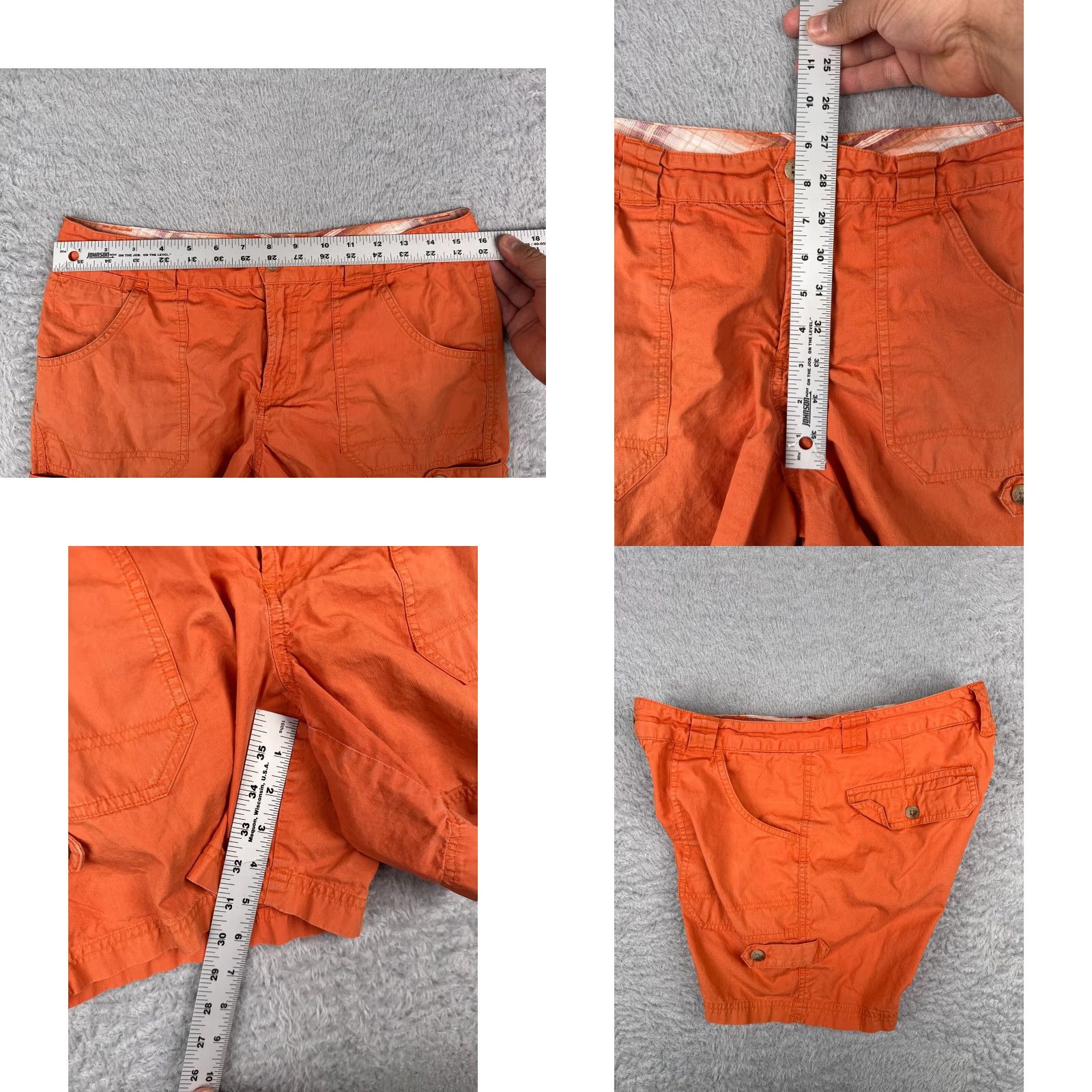 Vintage Columbia Shorts Womens 8 Orange 100% Cotton Bush Pockets Hike Camp 32x5 Fading Size 30" / US 8 / IT 44 - 8 Thumbnail