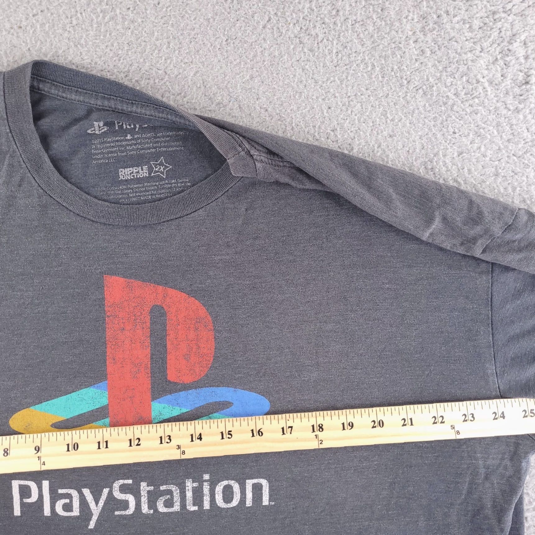 Sony PlayStation Mens T-Shirt 2XL Gray Short Sleeve Crewneck Logo PS Sony Size US XXL / EU 58 / 5 - 4 Thumbnail