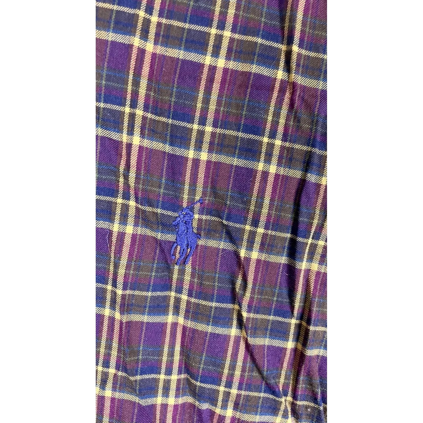 Ralph Lauren Ralph Lauren Shirt Mens Small Purple Plaid Long Sleeve Button Down Pony Size US S / EU 44-46 / 1 - 2 Thumbnail