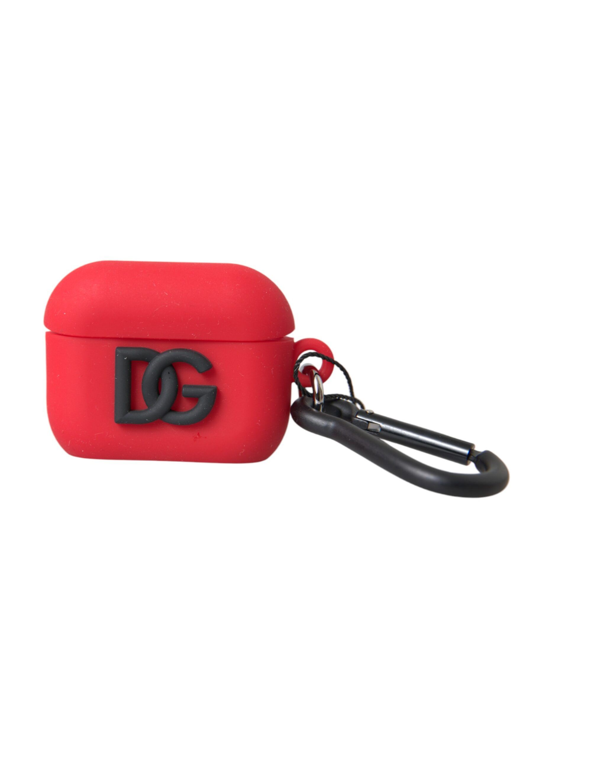 Red Silicone Rubber Logo Embossed Airpods Women's Case